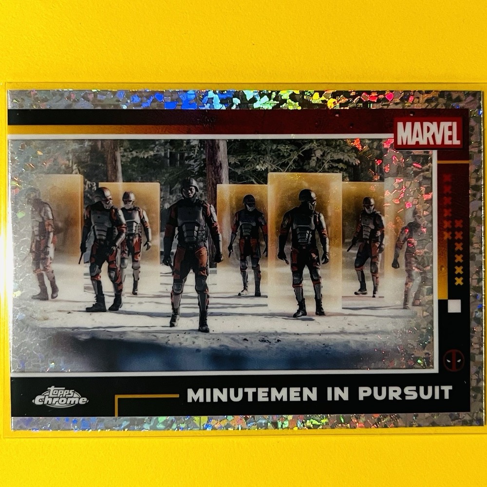 2025 Topps Chrome Marvel Minutemen In Pursuit #49 Mini Diamond Refractor